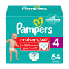 Pampers Diapers - Cruisers 360 - Size 4, 64 Count, Babyproof Up To 100% Leakproof Pull-On Diaper