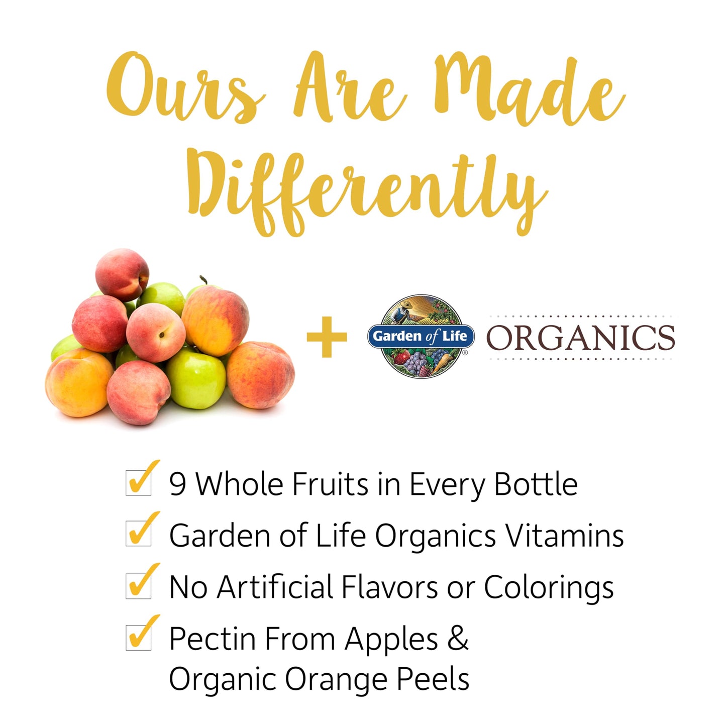 Garden Of Life Organics Kids Gummy Vitamins - Fruit - Certified Organic, Non-Gmo & Vegan Complete Children'S Multi - B12, C & D3