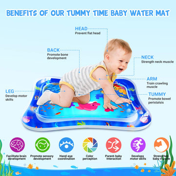Zmlm Baby Tummy-Time Water Mat - Infant Water Play Mat Water Playmat Sensory Pad Baby Stuff For 3 6 9 12 Months Newborn Toddler