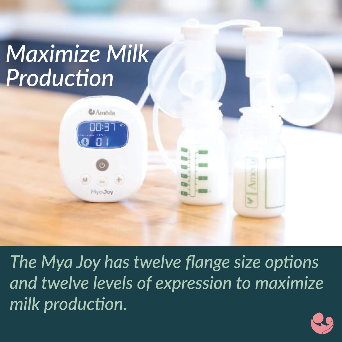 Ameda Mya Joy Double Electric Breast Pump & Accessories | Portable Breast Pump Hands Free | Lightweight Hospital Grade Breast Pu