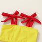 Younger Tree Toddler Girls Two Pieces Swimsuit Color Block Stripe Swimwear Summer Beach Bathing Suit 18M-5T(Blue#Yellow 12-18 Mo