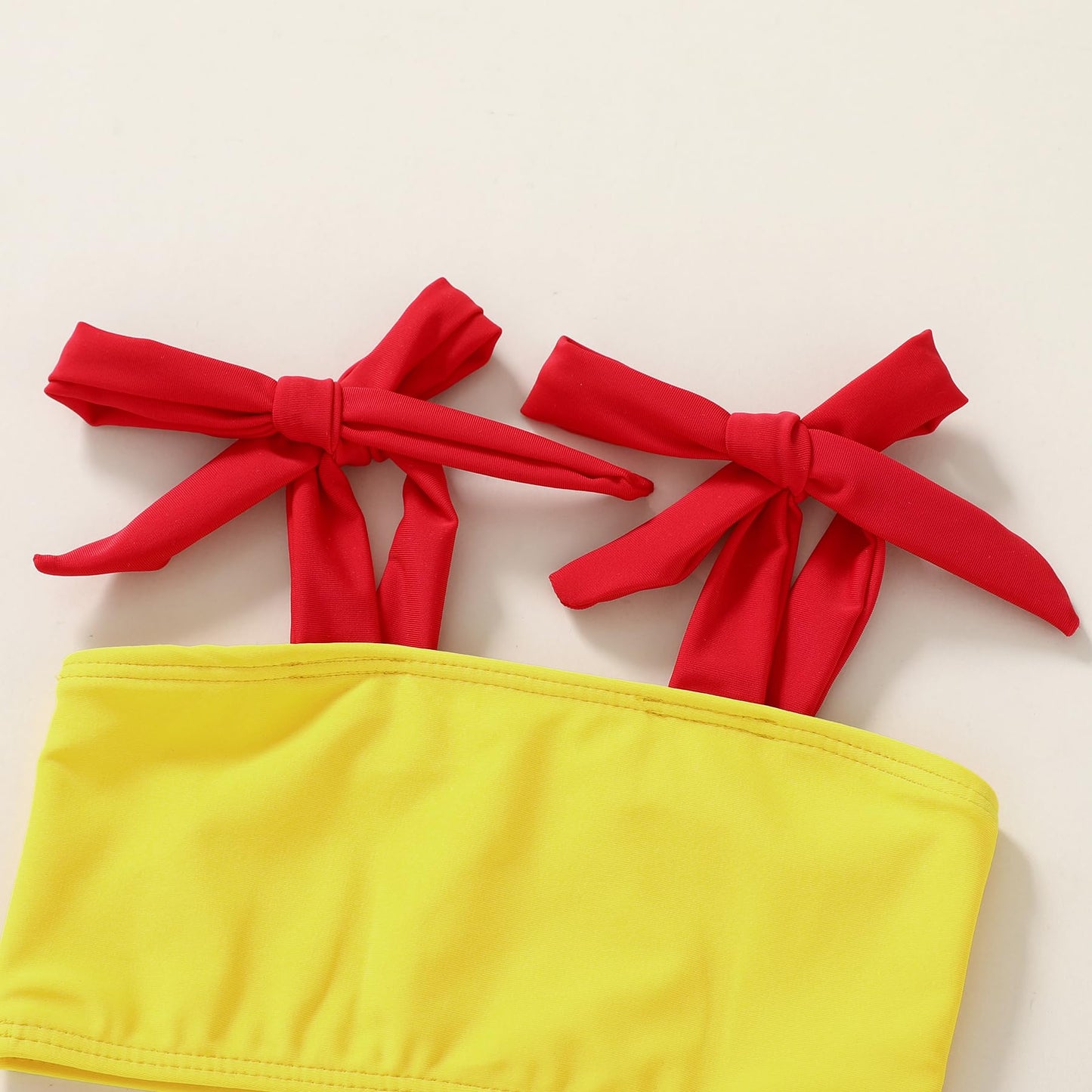 Younger Tree Toddler Girls Two Pieces Swimsuit Color Block Stripe Swimwear Summer Beach Bathing Suit 18M-5T(Blue#Yellow 12-18 Mo