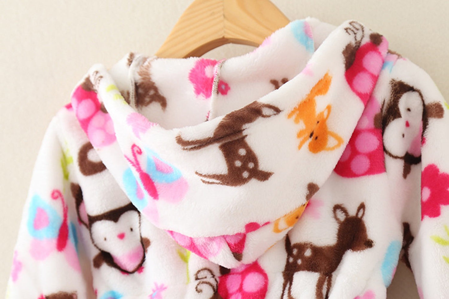 Tollion Toddlers/Kids Hooded Robe Soft Fleece Bathrobe Children Pajamas Baby Plush Robe (Bird, 4T)