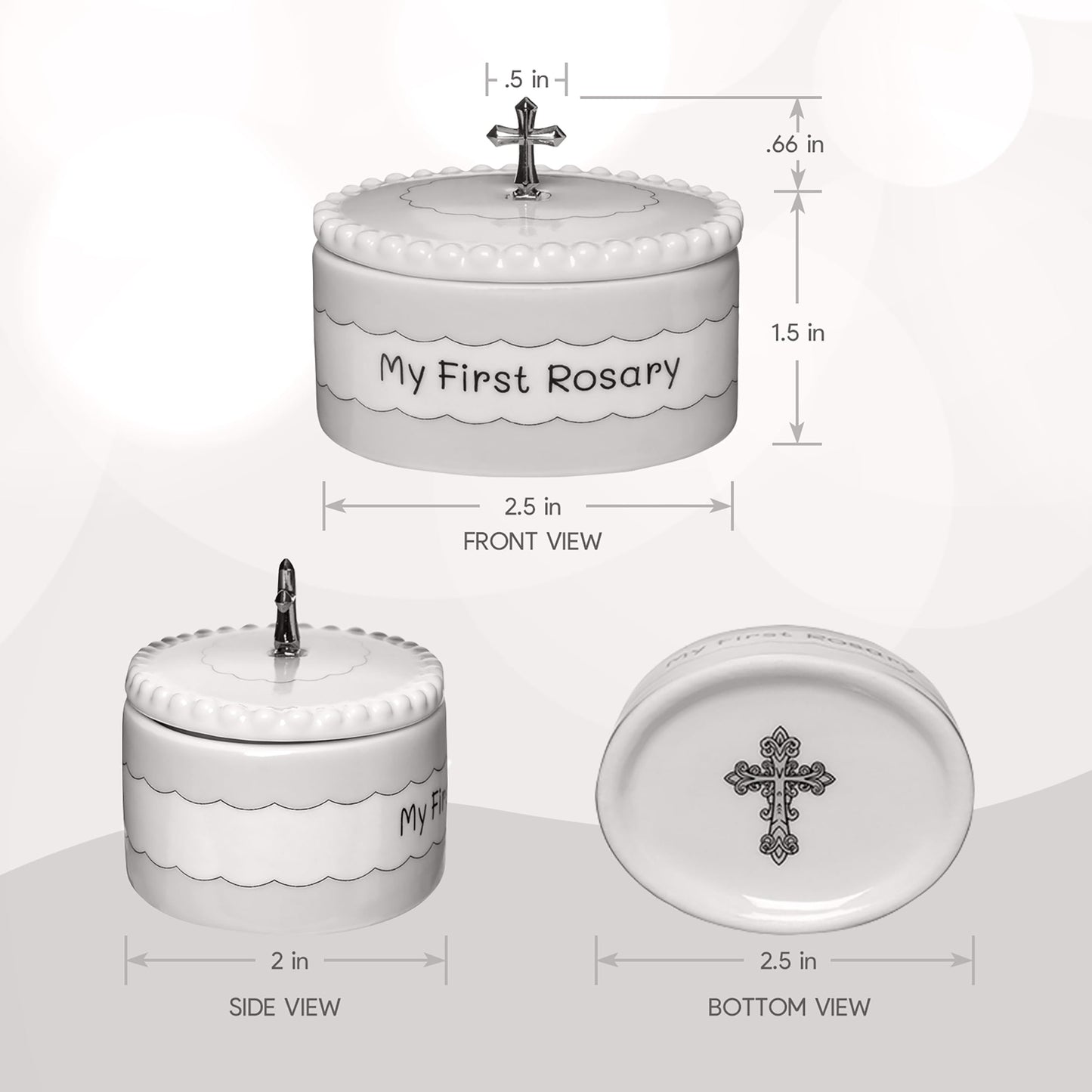 White My First Rosary And Keepsake Box, Blessed Baptism Gifts For Girl Or Boys, Stunning First Communion Gifts For Girls Or Bles