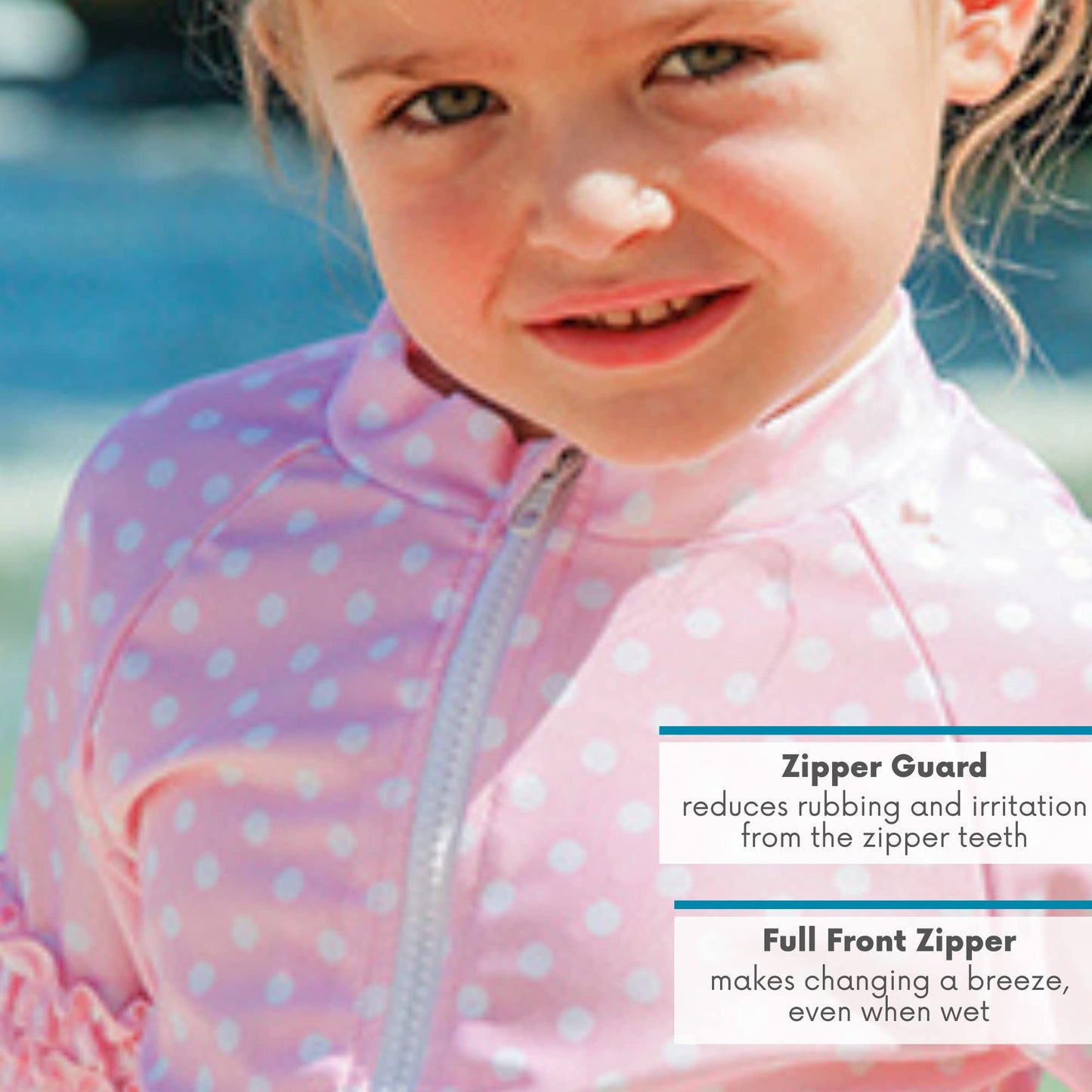 Swimzip Baby Girl Long Sleeve Sunsuit With Upf 50+,Sassy Surfer Pink Dots,6-12 Months