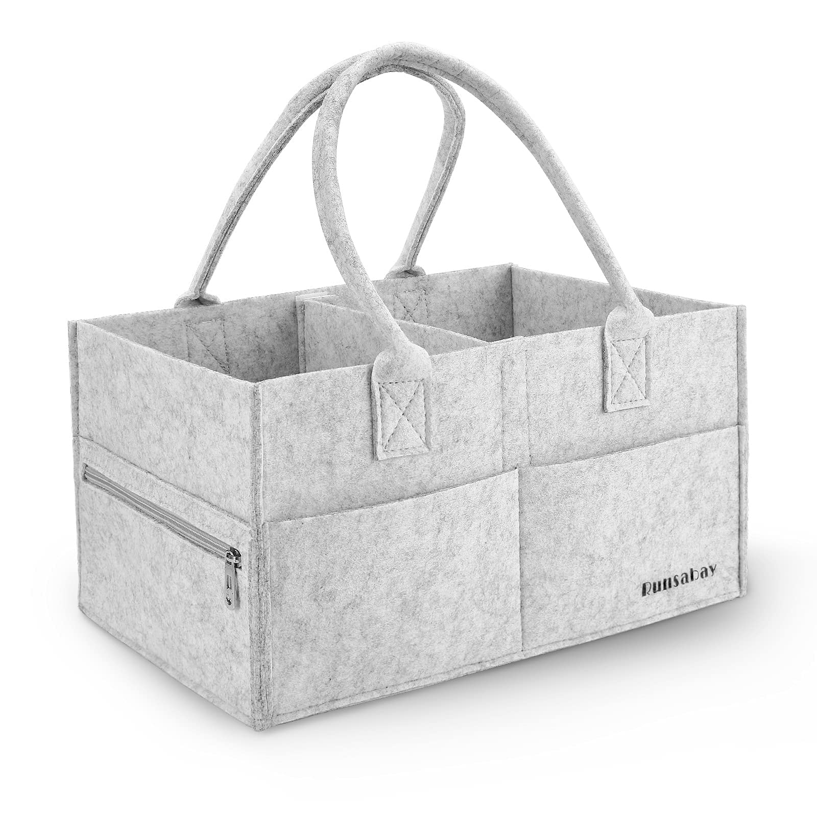 Runsabay Baby Diaper Caddy Organizer Portable Nursery Essentials Storage Basket Bin For Changing Table And Car Shower Basket For