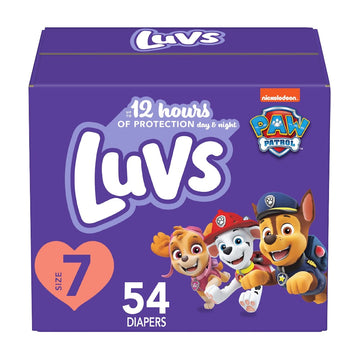 Luvs Size 7 Baby Diapers, Platinum Protection Bluey Diapers For Day & Night, Size 7, 54 Count (Packaging May Vary)