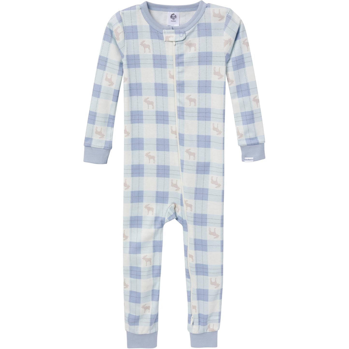 Gerber Baby-Girls 3-Pack Snug Fit Footless One-Piece Cotton Pajamas, Moose & Trees, 3-6 Months