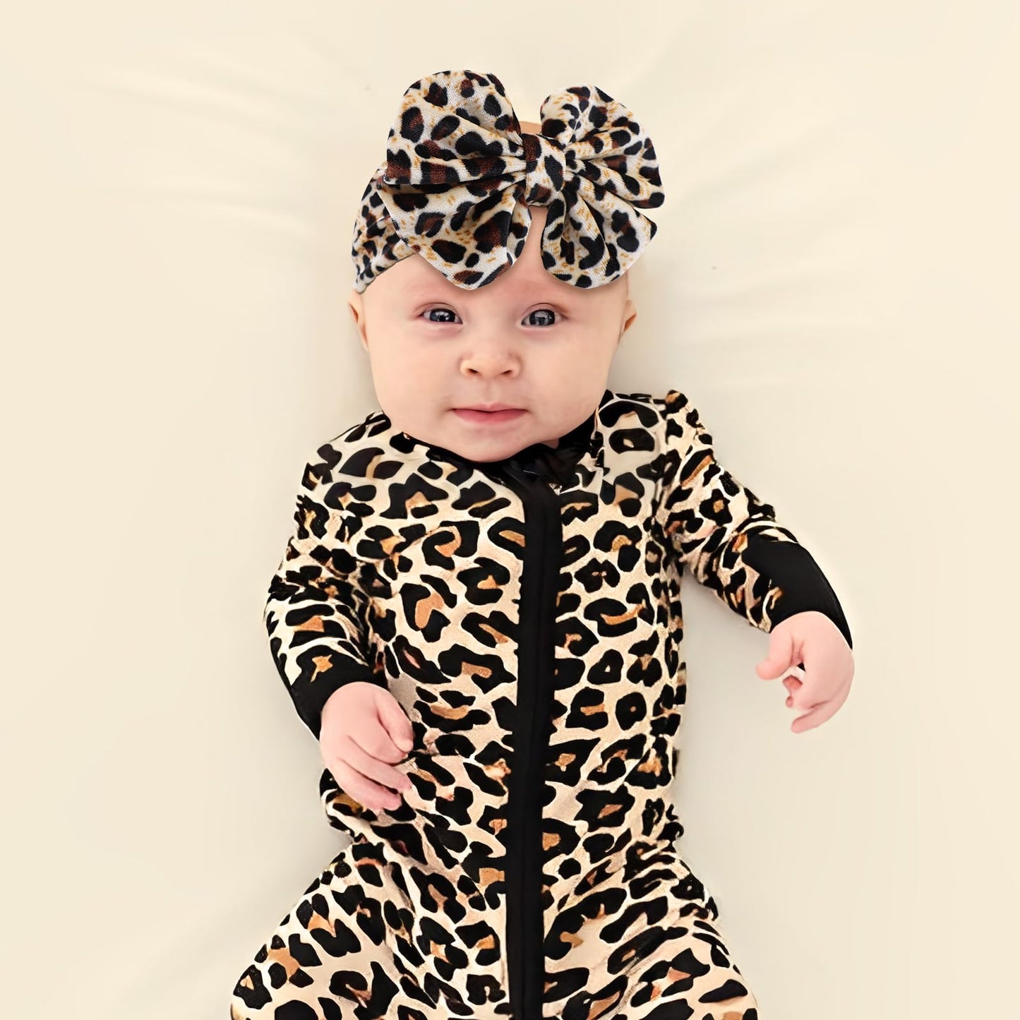 Yanjie Baby Girl Headbands With Bows, Soft Elastics Handmade Velvet Hairbands And Accessories For Infant Toddlers Kids In Khaki,