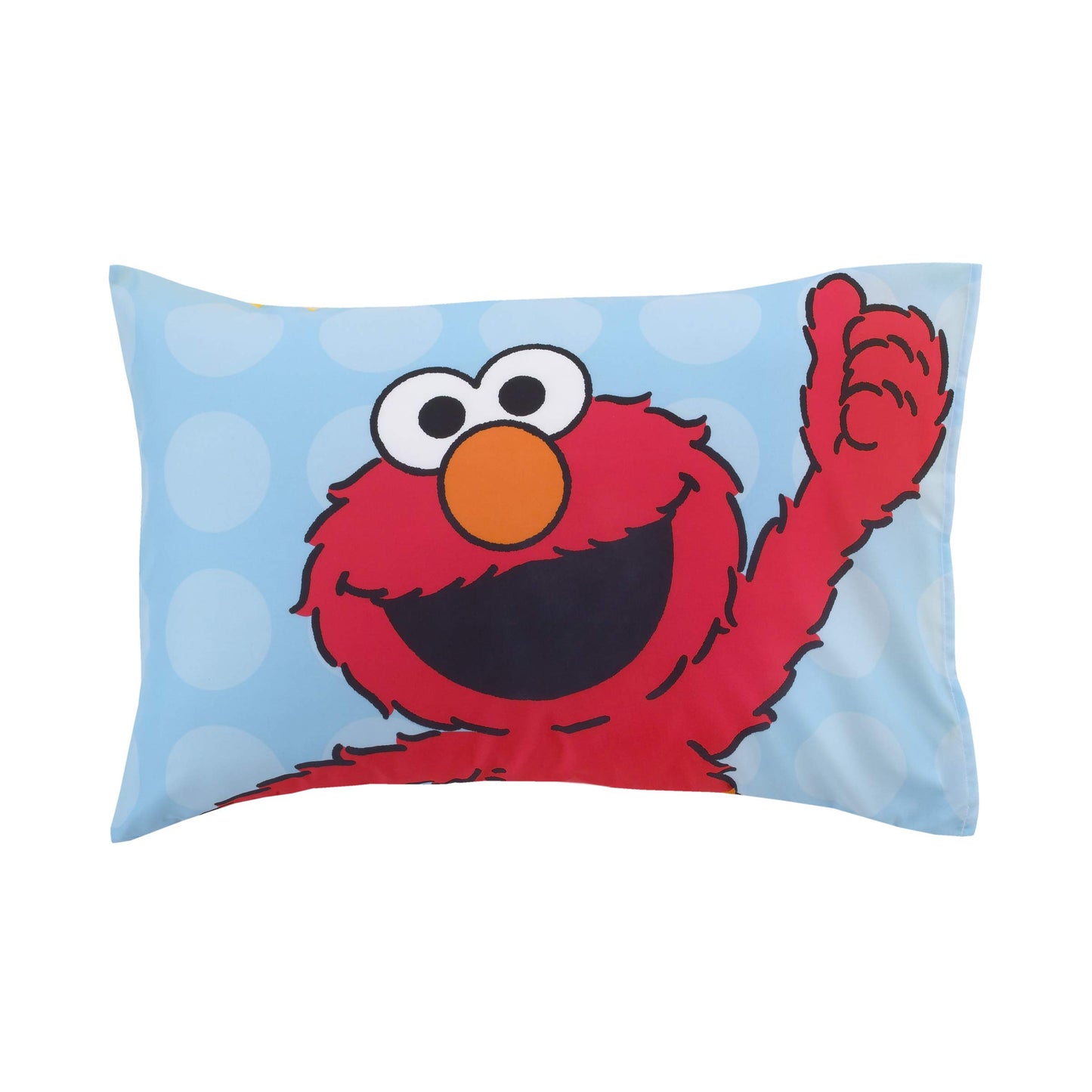 Sesame Street Best Friends Blue, Red, Yellow 4 Piece Toddler Bed Set - Comforter, Fitted Bottom Sheet, Flat Top Sheet, Reversibl