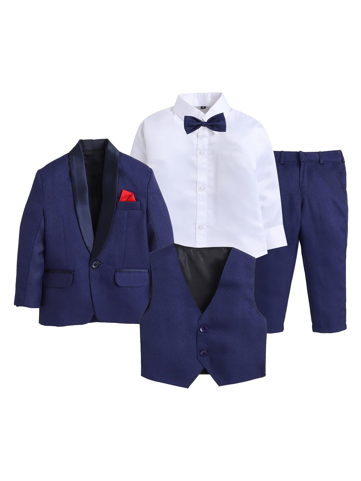Jeetethnics Boys Blue Coat Suit Set With Waistcoat Shirt And Trousers (9104Bh)