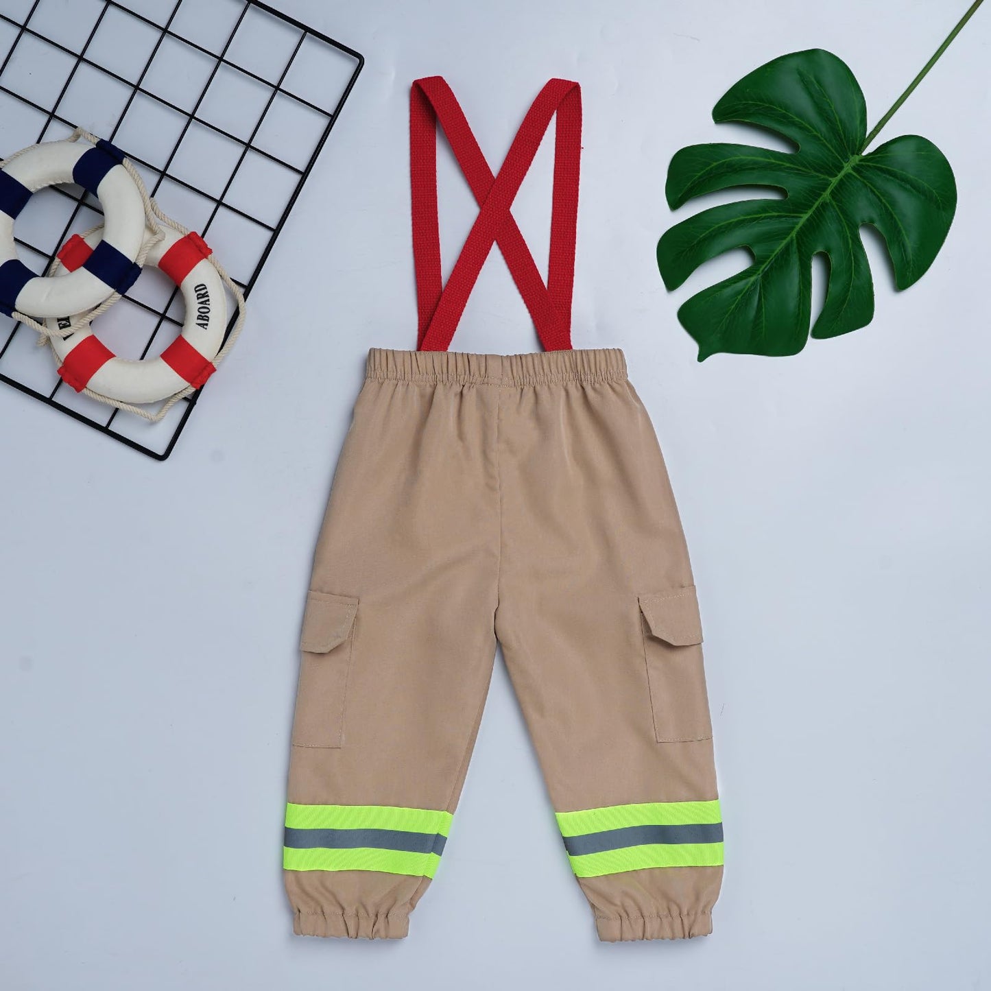 Toddler Firefighter Costume Boy: Baby Fireman Costume For Kids Halloween Costumes Cosplay Firefighter Outfit Pants Suspenders Fi
