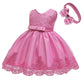 Baby Christmas Embroidery Lace Dresses Little Kid Easter Halloween Wedding Formal Event Dress (Dusty Pink 8348,24M)