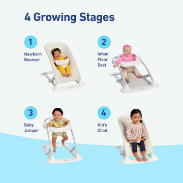 Graco Jumpstart 4-In-1 Adjustable Infant Activity Bouncer & Jumper, Versatile Baby Swing, Floor Seat, And Kids Chair With Snack