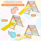 Honey Joy Triangle Climber With Ramp, Indoor Kids Climbing Triangle Ladder For Daycare, Gym & Playground, Folding Wooden Montess
