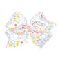 Wee Ones Girls' Easter Print Grosgrain Hair Bow on Wee Stay no-slip clip, handmade, King, Spring Multicolor Print