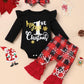 Perdeca My First Christmas Baby Girl Outfit My 1St Christmas Romper Merry Christmas Flare Pant Baby Girl Christmas Outfit