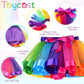 Layered Rainbow Tutu Skirt Costumes Set With Hair Bows Clips And Satin Sash For Girls Birthday Party Dress Up