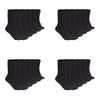 Mukhaksh (Pack Of 12 Pairs = 24 Socks Girls Fine Cotton School Black Calf Socks With Multiple Packs