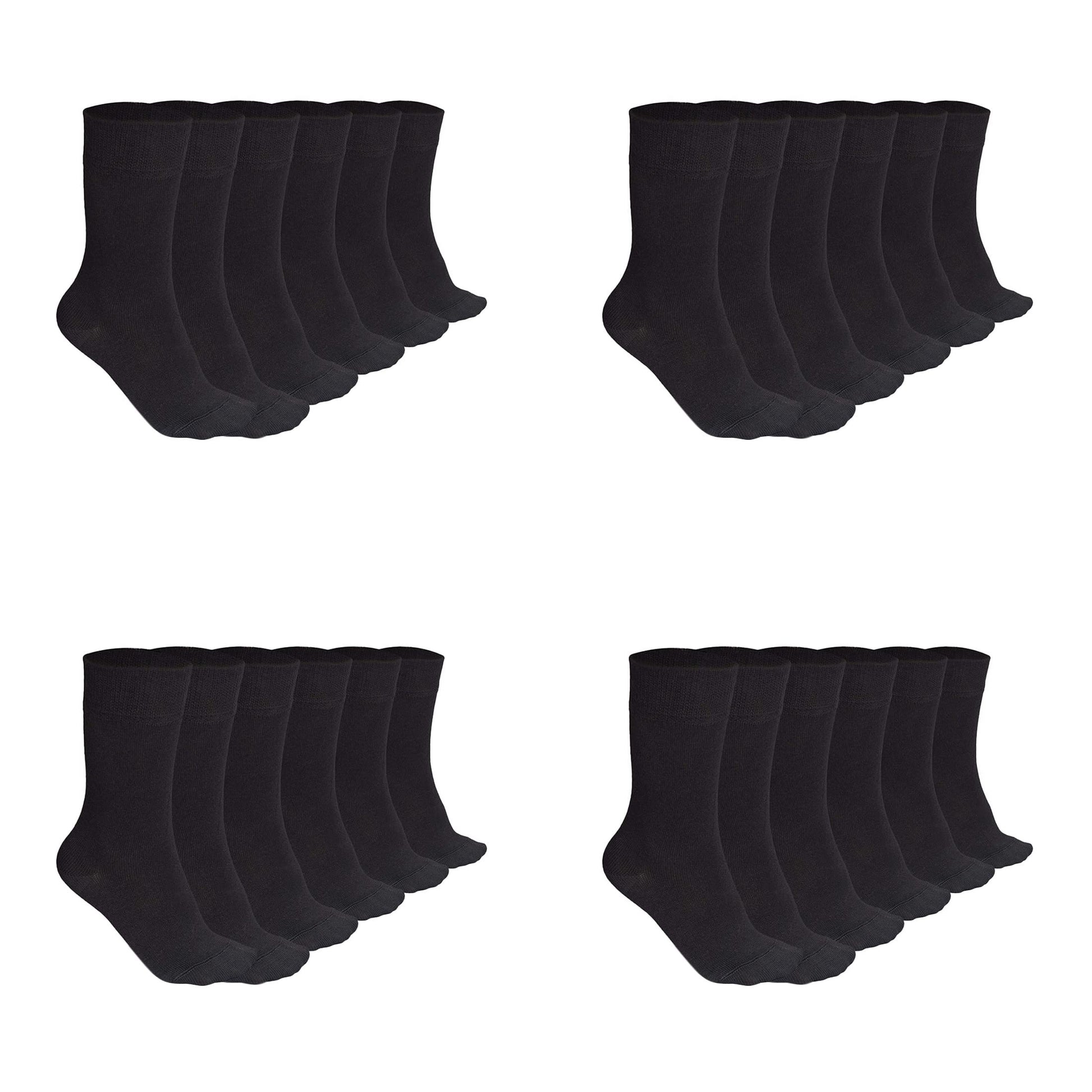 Mukhaksh (Pack Of 12 Pairs = 24 Socks Girls Fine Cotton School Black Calf Socks With Multiple Packs