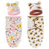 SNOWIE SOFT 2 Set Baby Swaddles for Newborns 012 Months with Cap