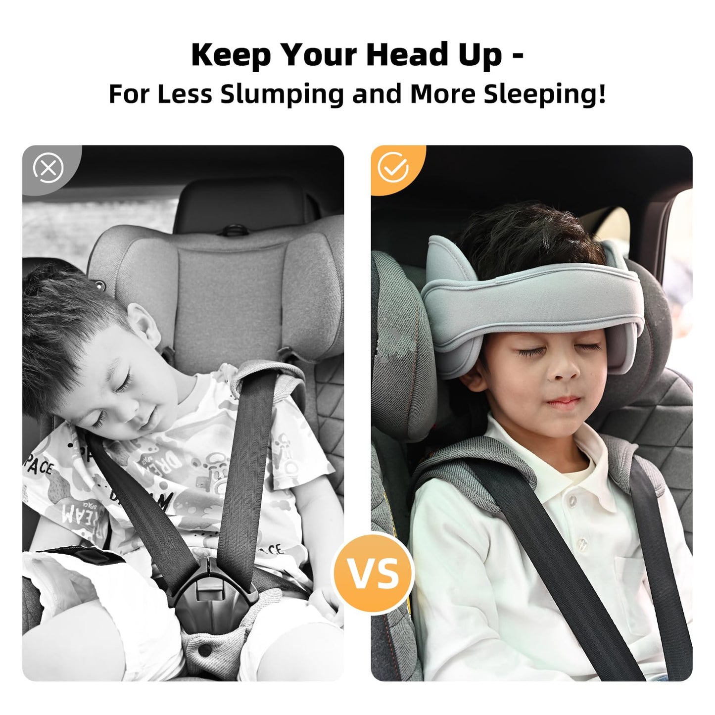StoHua Child Car Seat Head Support - Baby Safety Car Seat Neck Relief Holder, Adjustable Head Band Strap Headrest, Baby & Kids T