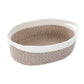 Cotton Rope Basket Sturdy Woven Basket with Handle for Nursery Towels Diaper White Brown