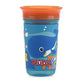 Nuby 360 Degree Easy Sip 3D Grip Wonder Cup With Printed Silicone Sleeve, 10 Oz, Whale