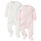 Gerber Baby Unisex 2-Pack 2-Way Zip Textured Sleep 'N Play, Ponies, 6-9 Months