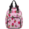 CNNINGYI Baby Diapers Bag Backpack, Strawberry Pink Fruit Waterproof Large Baby Bag for Mom Dad, Cute Strawberry Travel Diaper B
