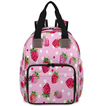 CNNINGYI Baby Diapers Bag Backpack, Strawberry Pink Fruit Waterproof Large Baby Bag for Mom Dad, Cute Strawberry Travel Diaper B