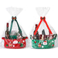 Honeydak 2 Set Christmas Gift Basket with Cellophane and Bow Ribbon Empty Santa Deer Tree Christmas Woven Basket with Handle for