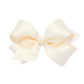 Wee Ones Girls' Classic French Satin Hair Bow On A Weestay Clip And Knot Wrap, Medium, Ecru