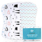 JCube&P Baby Burp Cloth - Organic Cotton & Fleece Burp Clothes - Soft & Absorbent Curvy Burp Rags - Cute 5-Pack Contoured Set Bu