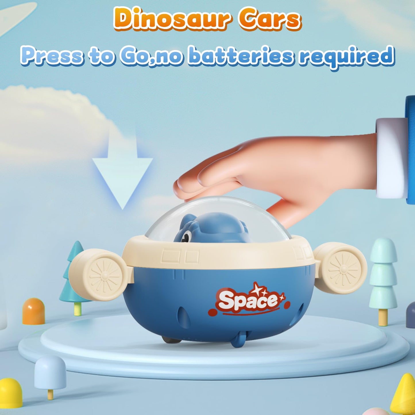 NUMBERFUN 4PCS Animal Cars Toddler Toys,Baby Toys 1 Year Old,Press and Go Car 1 Year Old Girl Toys,First Christmas Birthday Gift