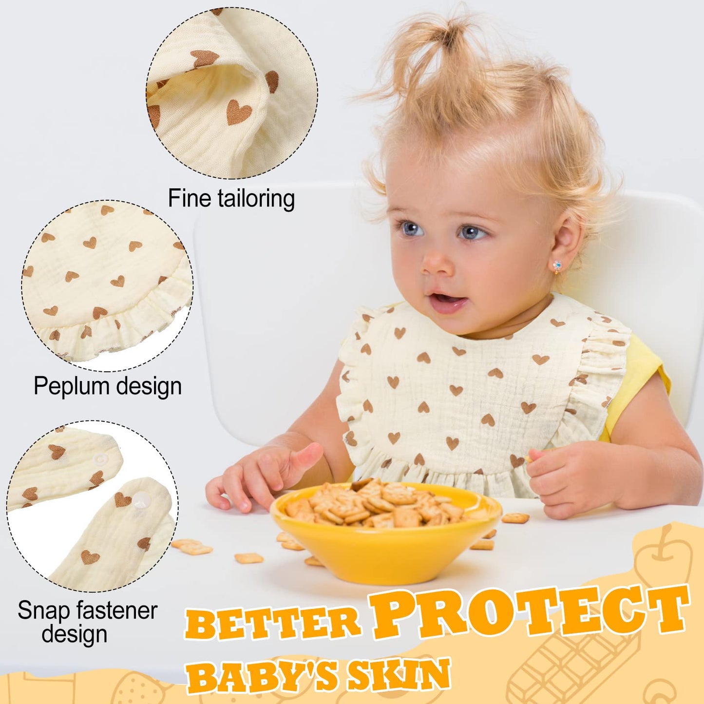 10 Pcs Muslin Baby Bibs Drool Teething Bibs Lap Shoulder Baby Bibs Cotton Drool Bibs Absorbent Baby Bandana Bibs For Unisex Boys