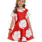 Tbrand Hawaiian Princess Dress Costume For Girls Red Lilo Leaf Dress Kid Summer Party Wear 7-8T
