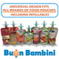 Buon Bambini Soft Sip Baby Food Pouch Toppers, 100% Silicone, Aqua/Blue, 4 Pack, Ideal For Homemade/Chunkier Baby Foods