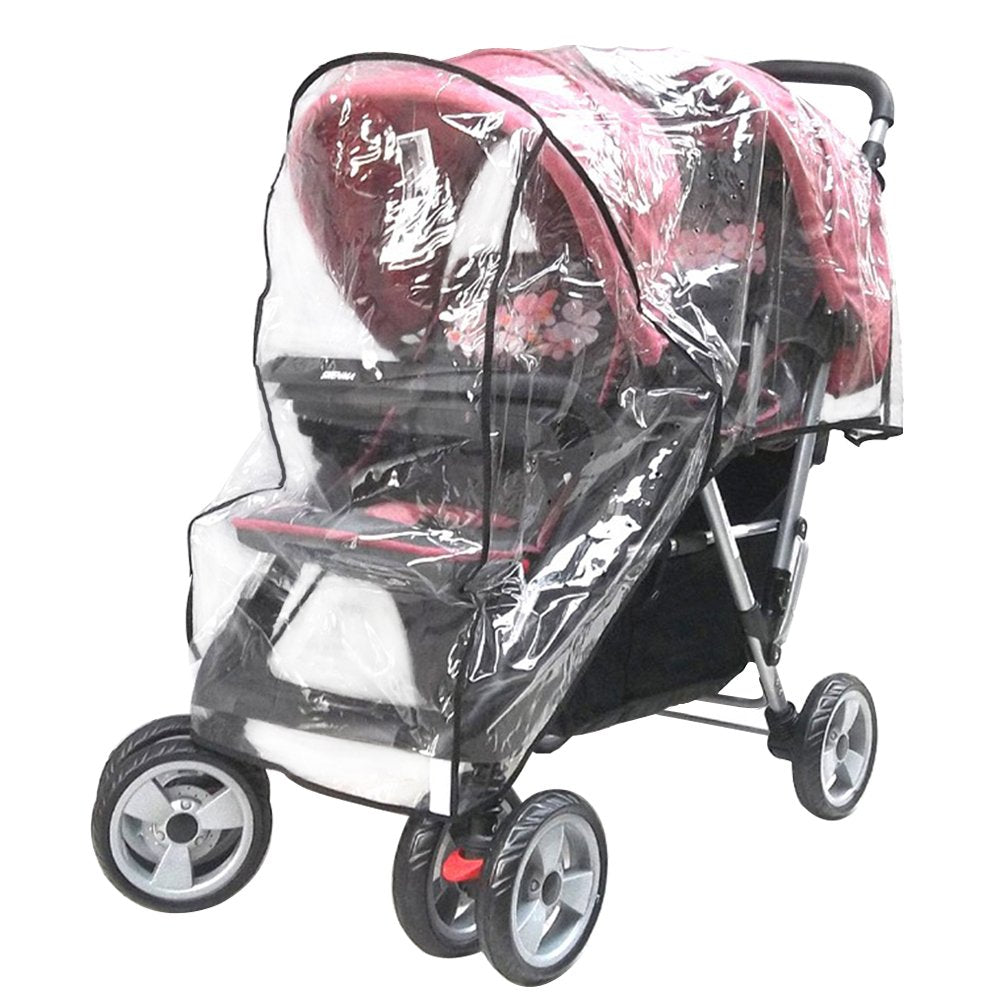Aligle Weather Shield Double Popular For Swivel Wheel Stroller Universal Size Baby Rain Cover/Wind Shield Deal (Black)