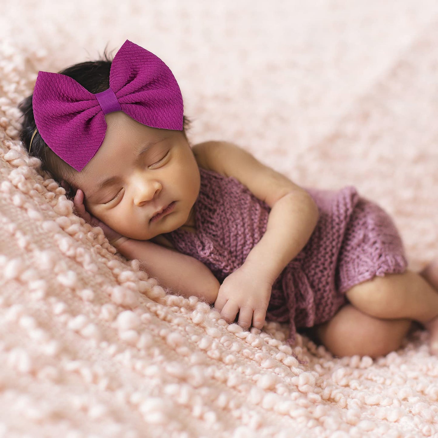 Cinaci 30 Pack Super Stretchy Nylon Hair Bands With Solid Bow Hair Bands Accessories For Baby Girls Infants Toddlers Kids Teens