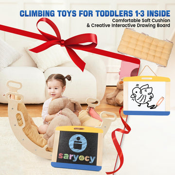 Saryocy Pikler Triangle Set For Kids, 8 In 1 Colorful Montessori Large Climbing Toys For Toddlers 1-6 Inside With Arch, Ramp And