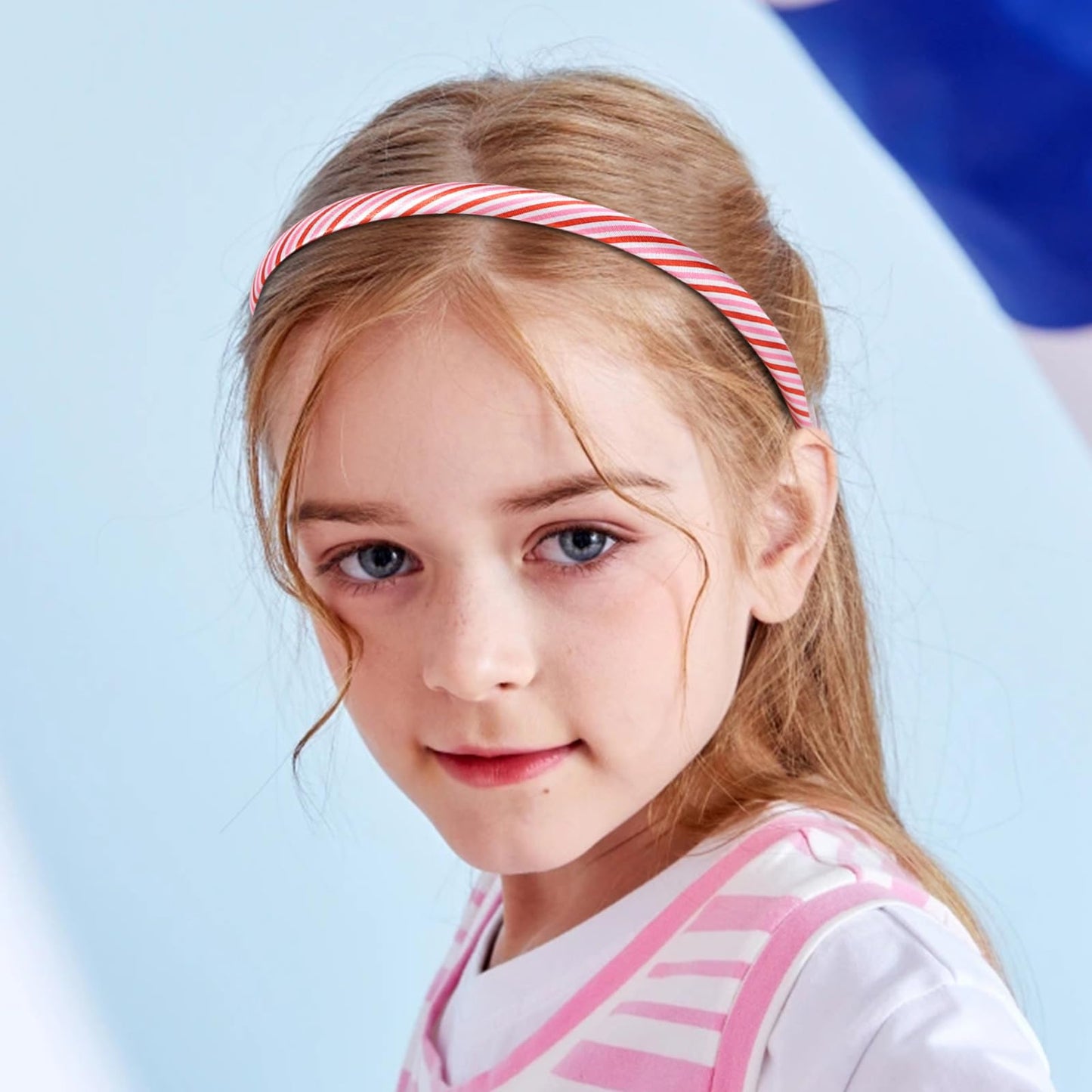 Headbands For Girls 9Pcs Thin Head Bands For Children Skinny Hairbands Heart Headband Toddler Floral Fabric For Kids Party Favor