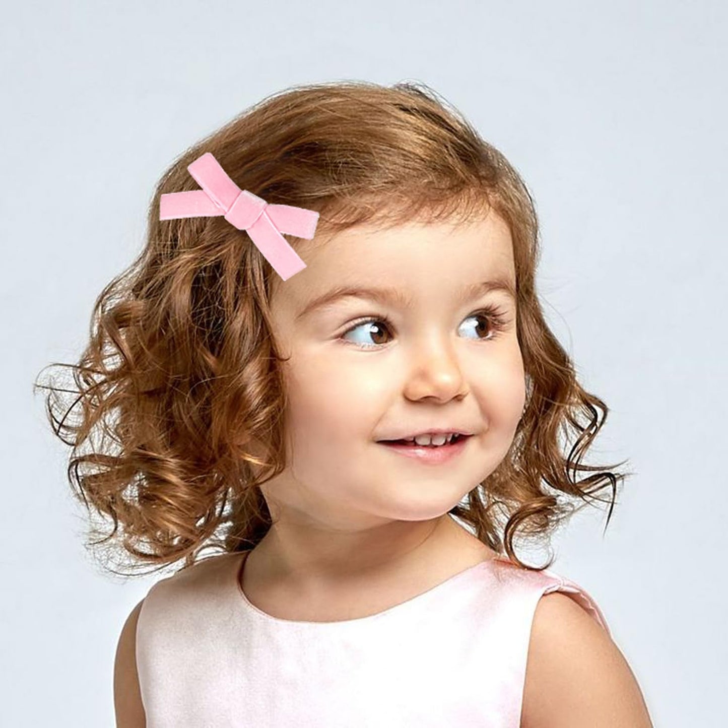 Cute 3.2' Pink Assorted Velvet Bow Hair Clips For Baby Girls, Toddlers, Kids, And Teens - 2 Pack