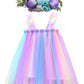 Bgfks Layered Tulle Tutu Dress For Toddler Girls,Baby Girl Rainbow Tutu Princess Skirt Set With Flower Headband.(Purple Rainbow,