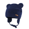 Bestjybt Baby Hat Cute Bear Infant Toddler Earflap Fleece Lined Beanie Warm Caps For Fall Winter (Navy-B, 6-12 Months)