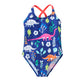 Hongshilian Little Girls Cartoon Beach Sport Swimwear One Piece Baby Swimsuit (Xs:3T, Dinosaur & Blue)