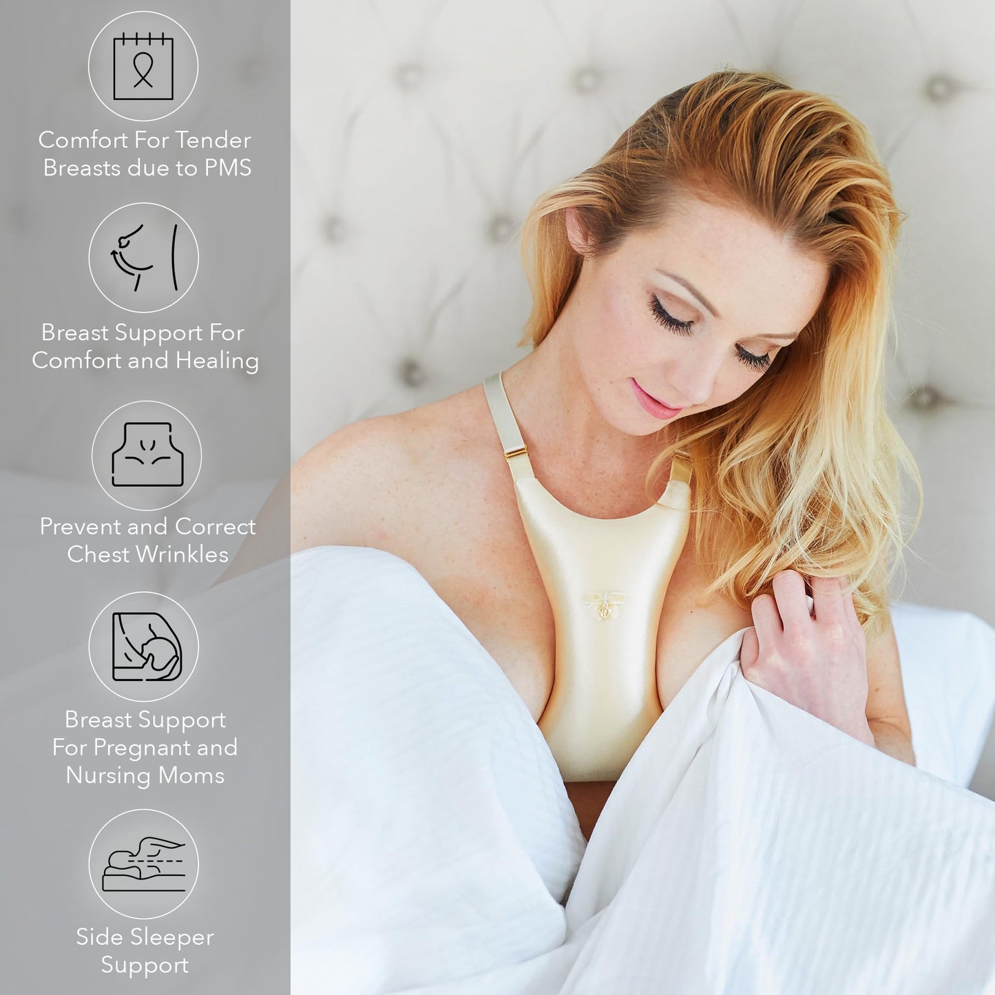 Intimia Breast Pillow Chest Wrinkles Prevention And Breast Support (Gold)