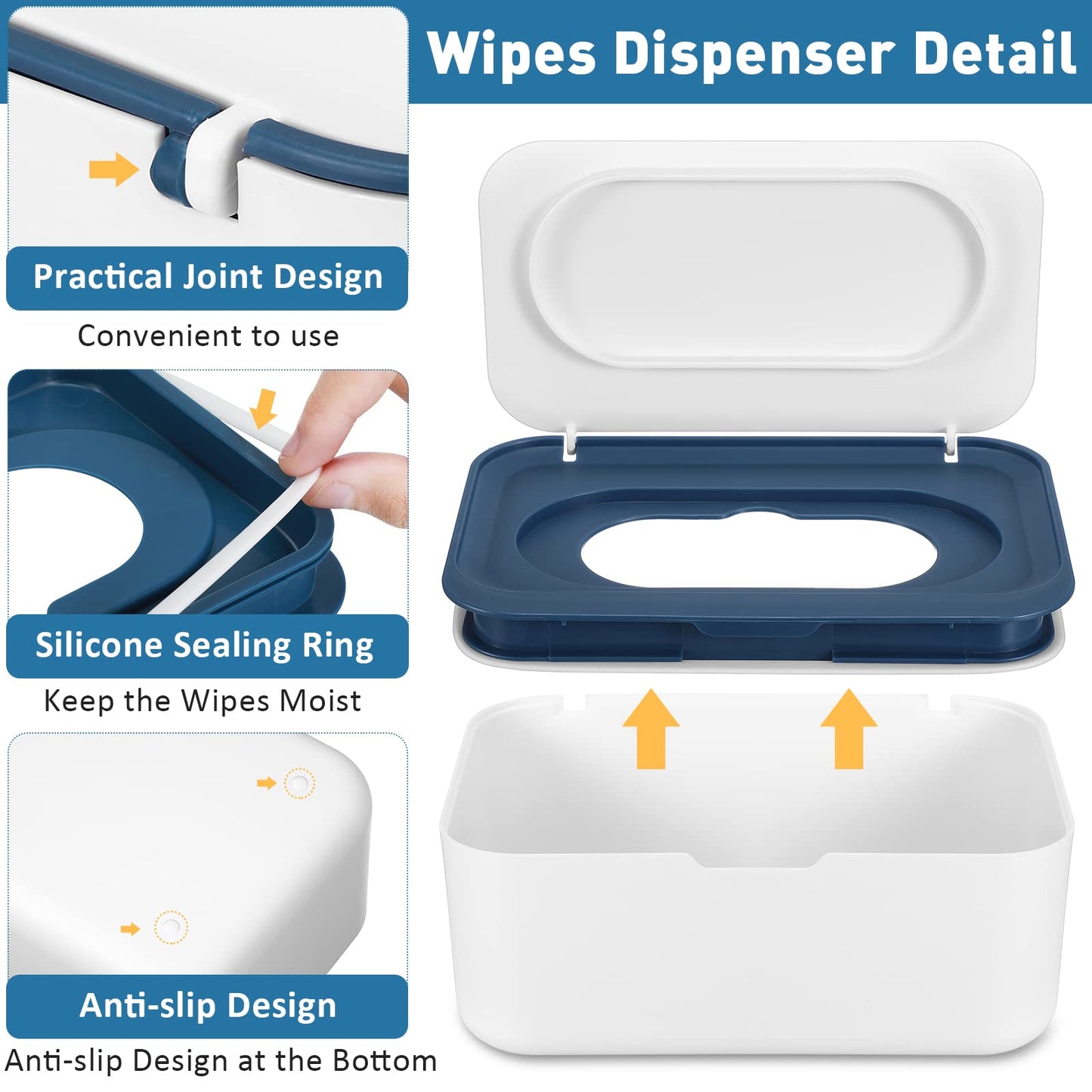 6 Pack Baby Wipes Dispenser Wipe Holder With Lids Refillable Wipes Container With Sealing Design Keeps Wipes Fresh Easy Open And