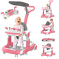 Baby Walker, 5 Modes Foldable Baby Walker with Wheels, Music, 4-Height Baby Toddler Walker with Push Handle, Activity Center, Fo