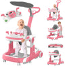 Baby Walker, 5 Modes Foldable Baby Walker with Wheels, Music, 4-Height Baby Toddler Walker with Push Handle, Activity Center, Fo